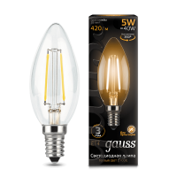 Лампа Gauss LED Filament Candle E14 5W 2700К 103801105  - Царь-Свет - светильники, мебель, предметы интерьера