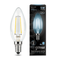 Лампа Gauss LED Filament Candle E14 5W 4100К 103801205 - Царь-Свет - светильники, мебель, предметы интерьера
