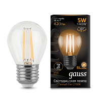 Лампа Gauss LED Filament Globe E27 5W 2700K 105802105 - Царь-Свет - светильники, мебель, предметы интерьера