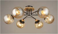 4391/6 BK+WOOD светильник потолочный - Царь-Свет - светильники, мебель, предметы интерьера