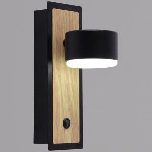 12540-0.2-01 BK+WOOD/черный+дерево светильник настенный - Царь-Свет - светильники, мебель, предметы интерьера