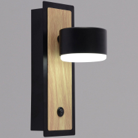 12540-0.2-01 BK+WOOD/черный+дерево светильник настенный - Царь-Свет - светильники, мебель, предметы интерьера