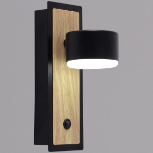 12540-0.2-01 BK+WOOD/черный+дерево светильник настенный - Царь-Свет - светильники, мебель, предметы интерьера